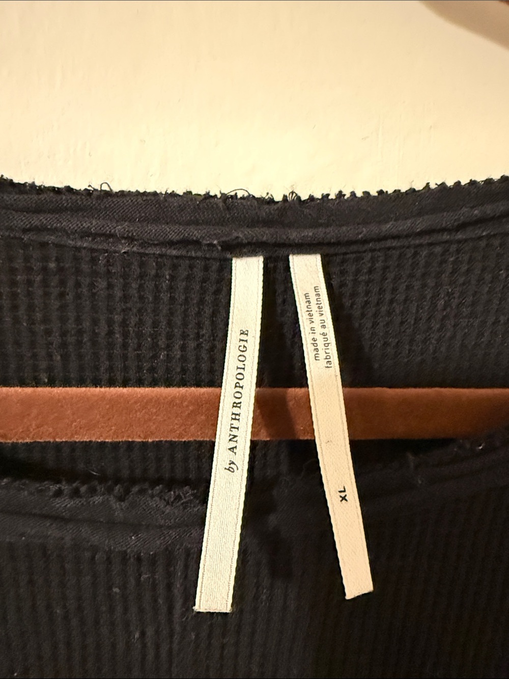 Black Oversized Henley Cropped Pullover - Picture 2 of 2